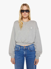 Women Eterne Cropped Crewneck Sweatshirt | Mother Denim Grey (Open)