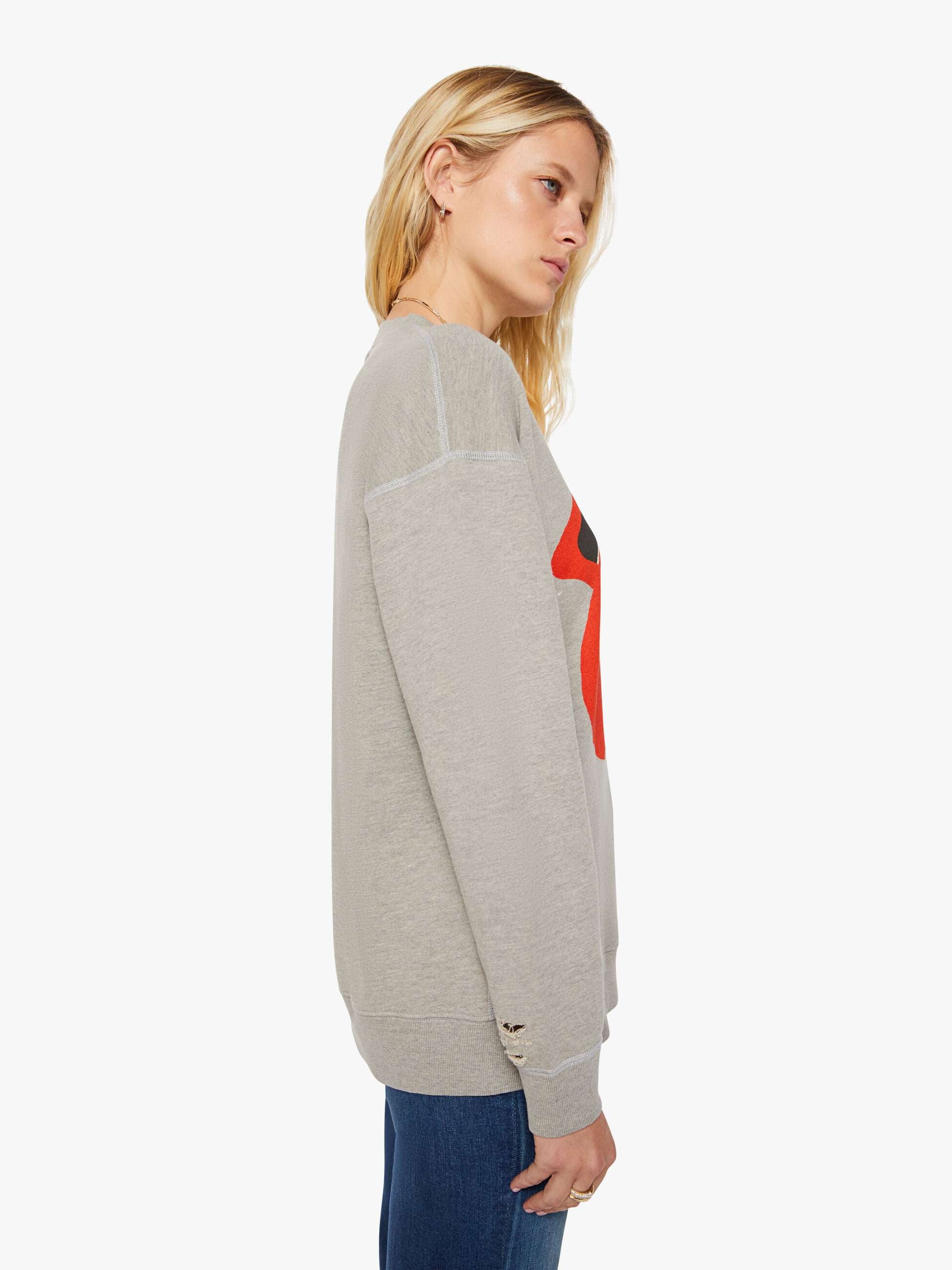 Women MadeWorn Rolling Stones Destroyed Sweatshirt | Mother Denim Grey (Open)